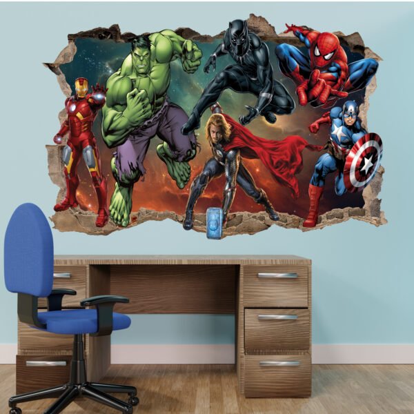 Superhero Avengers Decal Self-adhesive Vinyl Poster Wall Sticker