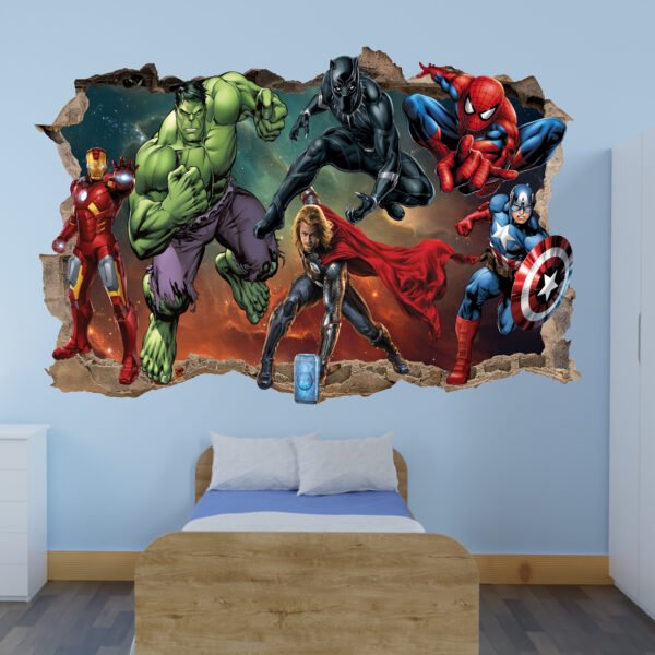Superhero Avengers Decal Self-adhesive Vinyl Poster Wall Sticker