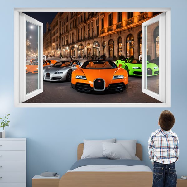 Sports Cars Wall Decal Sticker | Self-Adhesive Poster, Mural, Removable Vinyl | Home, Nursery, Office, Room Decor 1331