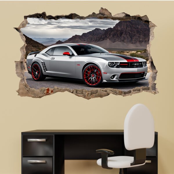 Muscle Car Wall Decal Sticker | Self-Adhesive Poster, Mural, Removable Vinyl | Home, Nursery, Office, Room Decor 1332