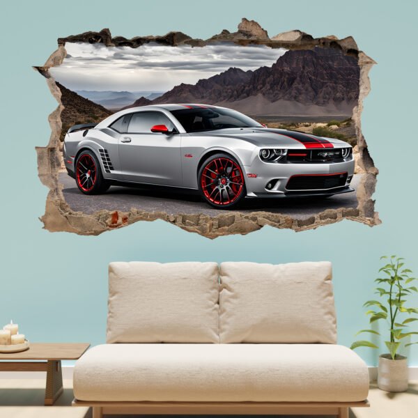 Muscle Car Wall Decal Sticker | Self-Adhesive Poster, Mural, Removable Vinyl | Home, Nursery, Office, Room Decor 1332