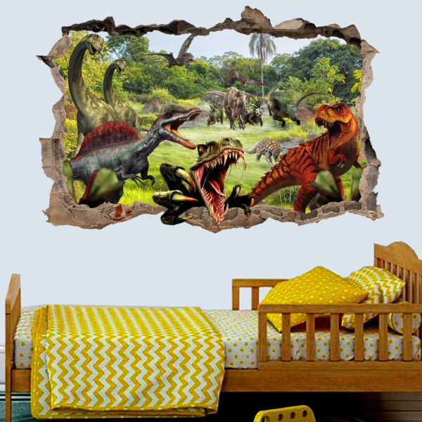 Jungle Colorful Dinosaurs Wall Sticker Mural