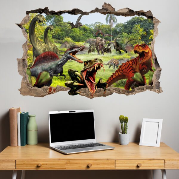 Jungle Colorful Dinosaurs Wall Sticker Mural