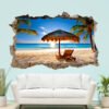 Parasol Tropical Beach Vinyl Wall Art Poster Self-adhesive Sticker Decal