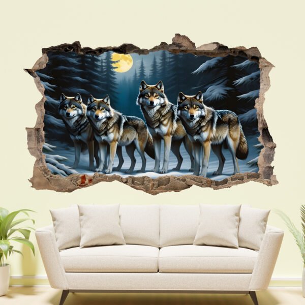 Pack of Wolves Large Decal Mural Wall Sticker Poster