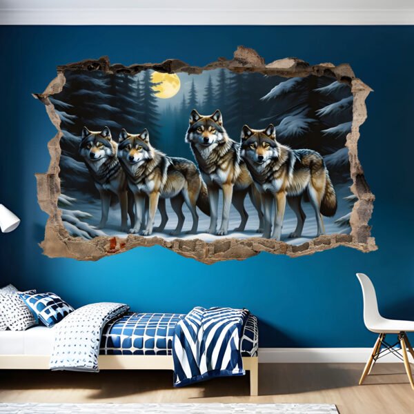 Pack of Wolves Large Decal Mural Wall Sticker Poster