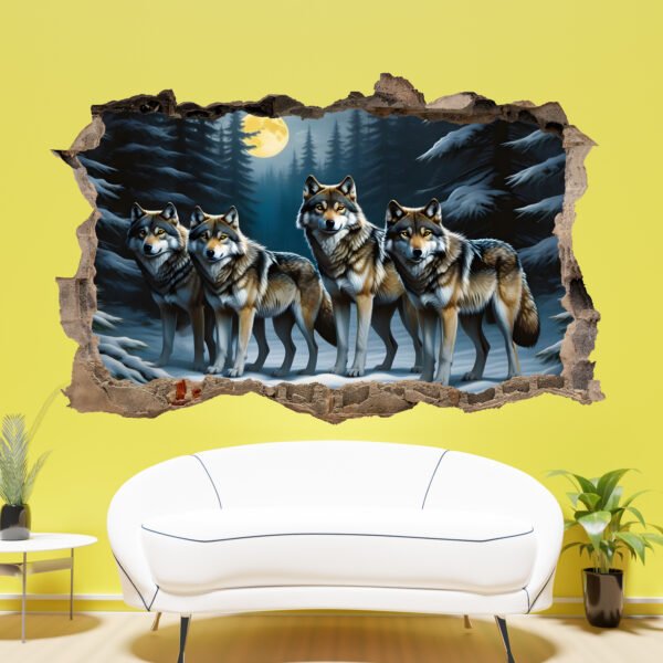 Pack of Wolves Large Decal Mural Wall Sticker Poster Office Nursery Room Home Decor 925 - Image 2