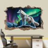 Alpha Wolf Aurora Wall Sticker Mural Decal Poster
