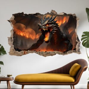 Furious Dragon Decal Poster Self-adhesive Wall Sticker