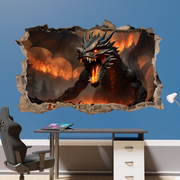Furious Dragon Decal Poster Self-adhesive Wall Sticker