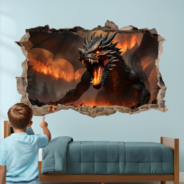 Furious Dragon Decal Poster Self-adhesive Wall Sticker
