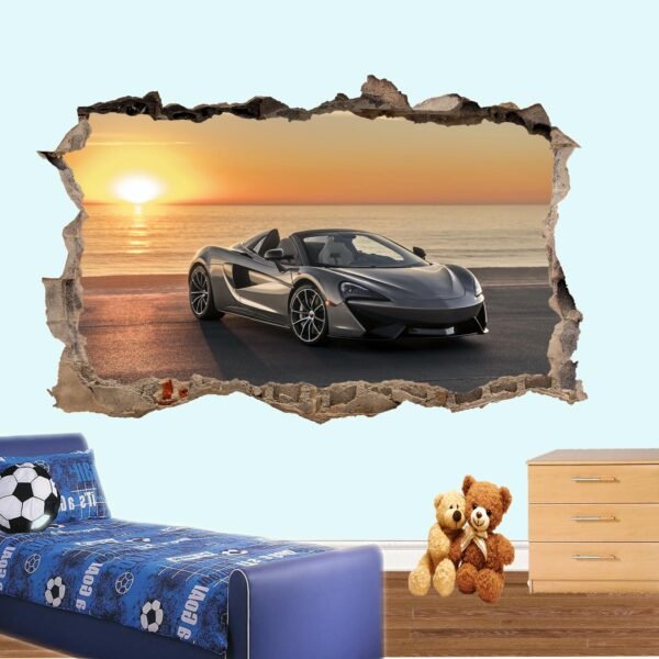 Super Fast Sports Cars Wall Sticker 3d Effect Art