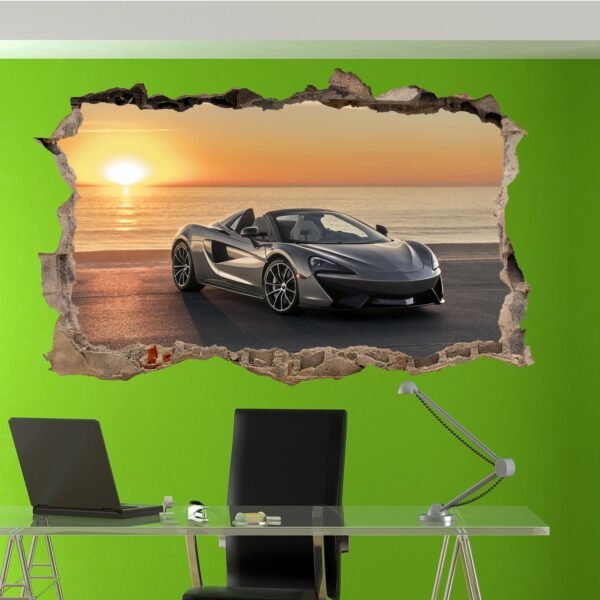 Super Fast Sports Cars Wall Sticker 3d Effect Art