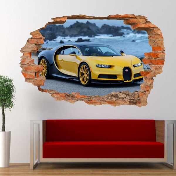 Super Sport Car Chiron Wall Stickers 3d Effect Art Room Office Nursery Shop Home Decoration Decal Mural UD2