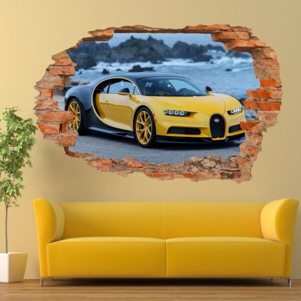 Super Sport Car Chiron Wall Stickers 3d Effect Art Room Office Nursery Shop Home Decoration Decal Mural UD2
