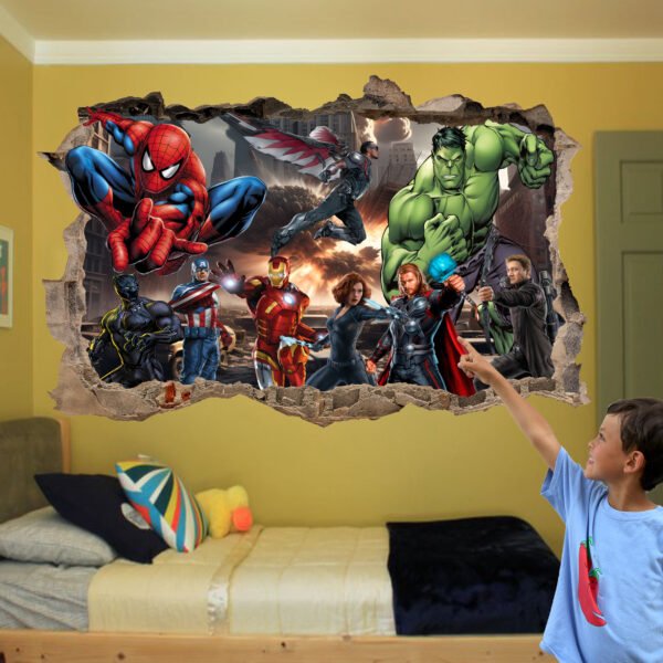 Avengers Superhero Decals Wall Sticker Art Self-adhesive Vinyl Poster