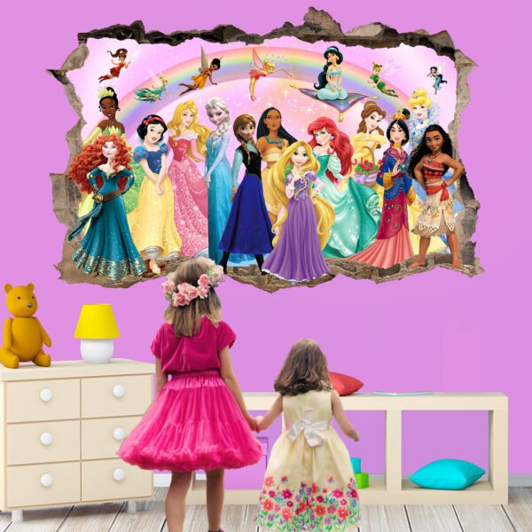 Princess Characters Decals Wall Stickers Art Self-adhesive Vinyl Transfer Poster
