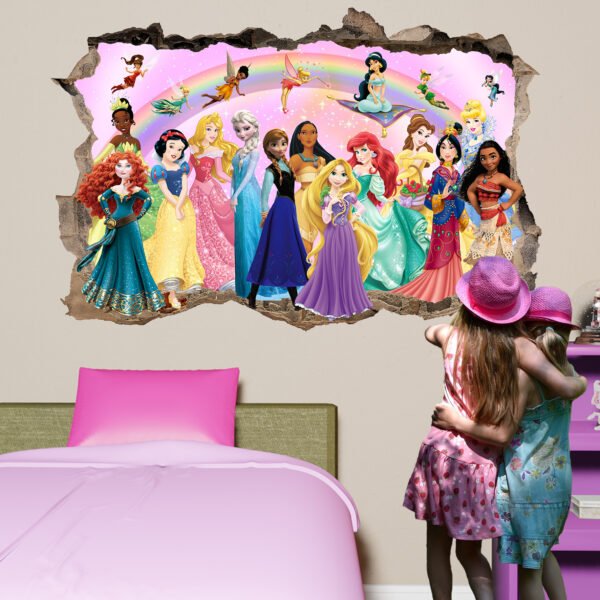 Princess Characters Decals Wall Stickers Art Self-adhesive Vinyl Transfer Poster