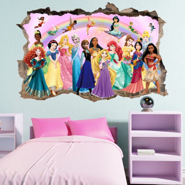 Princess Characters Decals Wall Stickers Art Self-adhesive Vinyl Transfer Poster